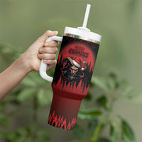 Merry Krampus Tumbler With Handle Dark Grunge Christmas - Wonder Print Shop