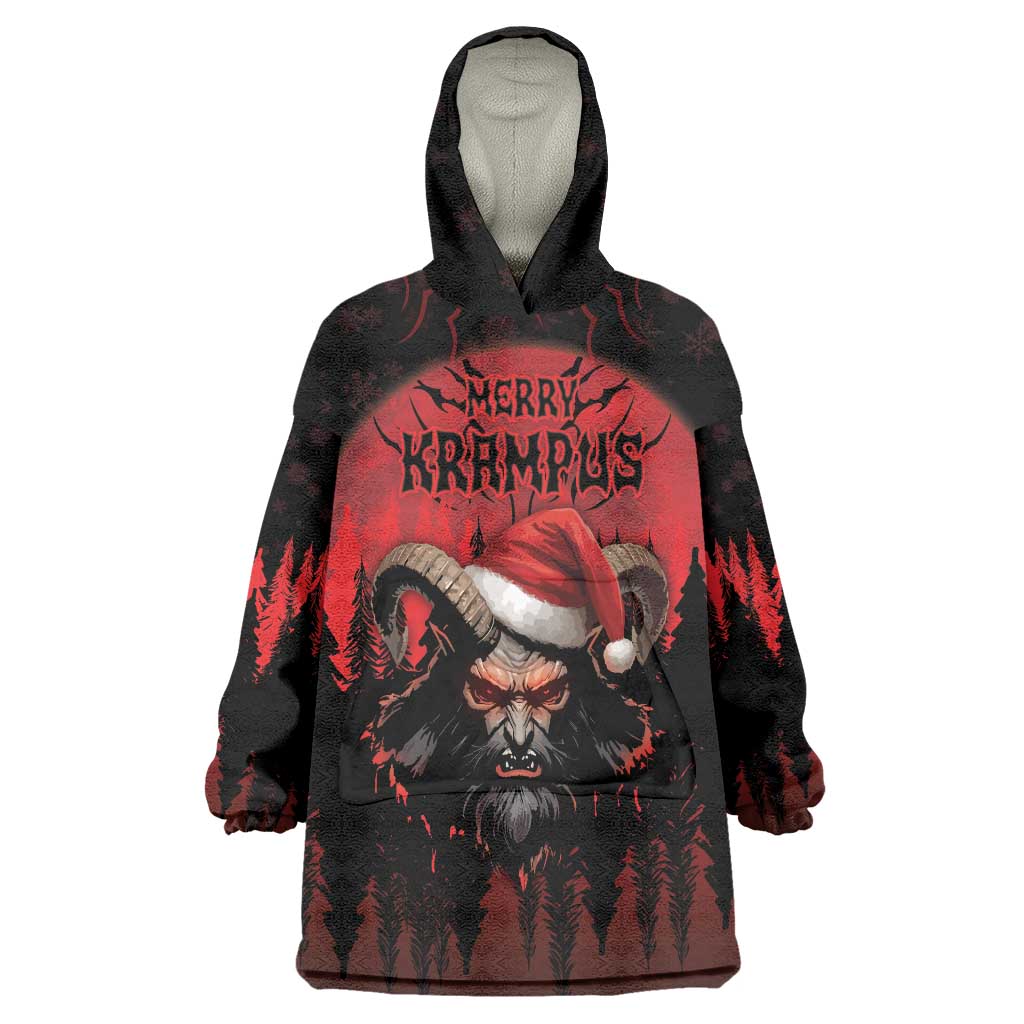 Merry Krampus Wearable Blanket Hoodie Dark Grunge Christmas - Wonder Print Shop