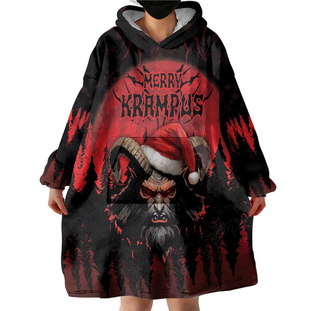 Merry Krampus Wearable Blanket Hoodie Dark Grunge Christmas - Wonder Print Shop