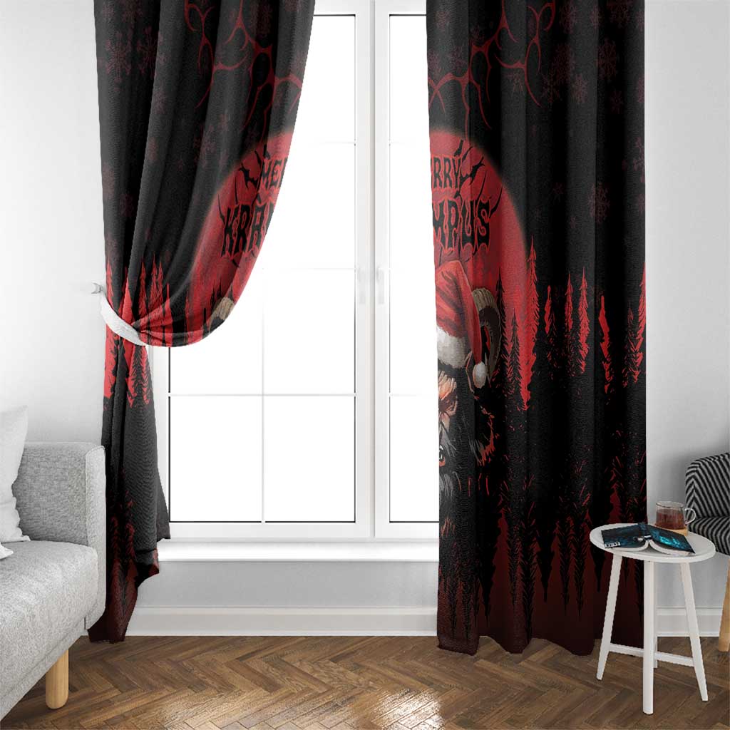 Merry Krampus Window Curtain Dark Grunge Christmas - Wonder Print Shop
