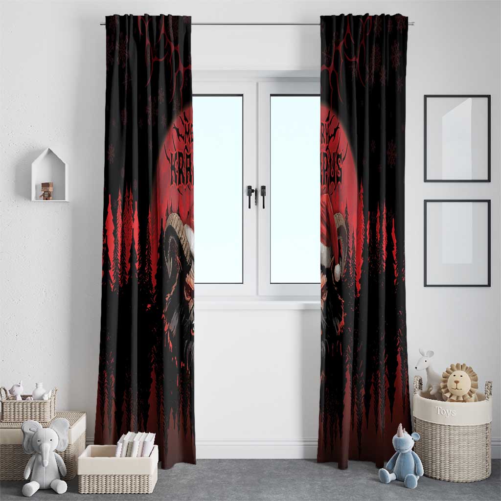 Merry Krampus Window Curtain Dark Grunge Christmas - Wonder Print Shop