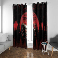 Merry Krampus Window Curtain Dark Grunge Christmas - Wonder Print Shop