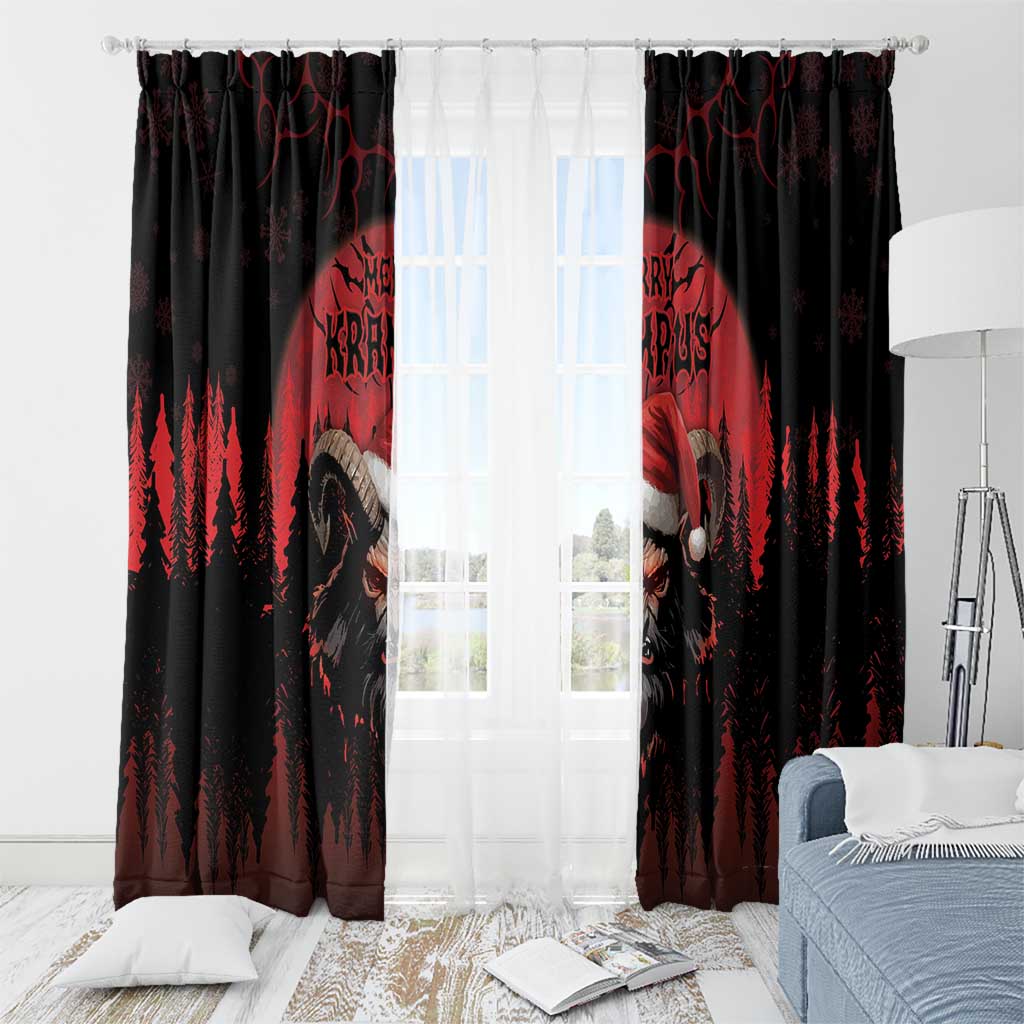 Merry Krampus Window Curtain Dark Grunge Christmas - Wonder Print Shop