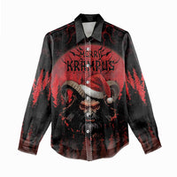 Merry Krampus Women Casual Shirt Dark Grunge Christmas - Wonder Print Shop