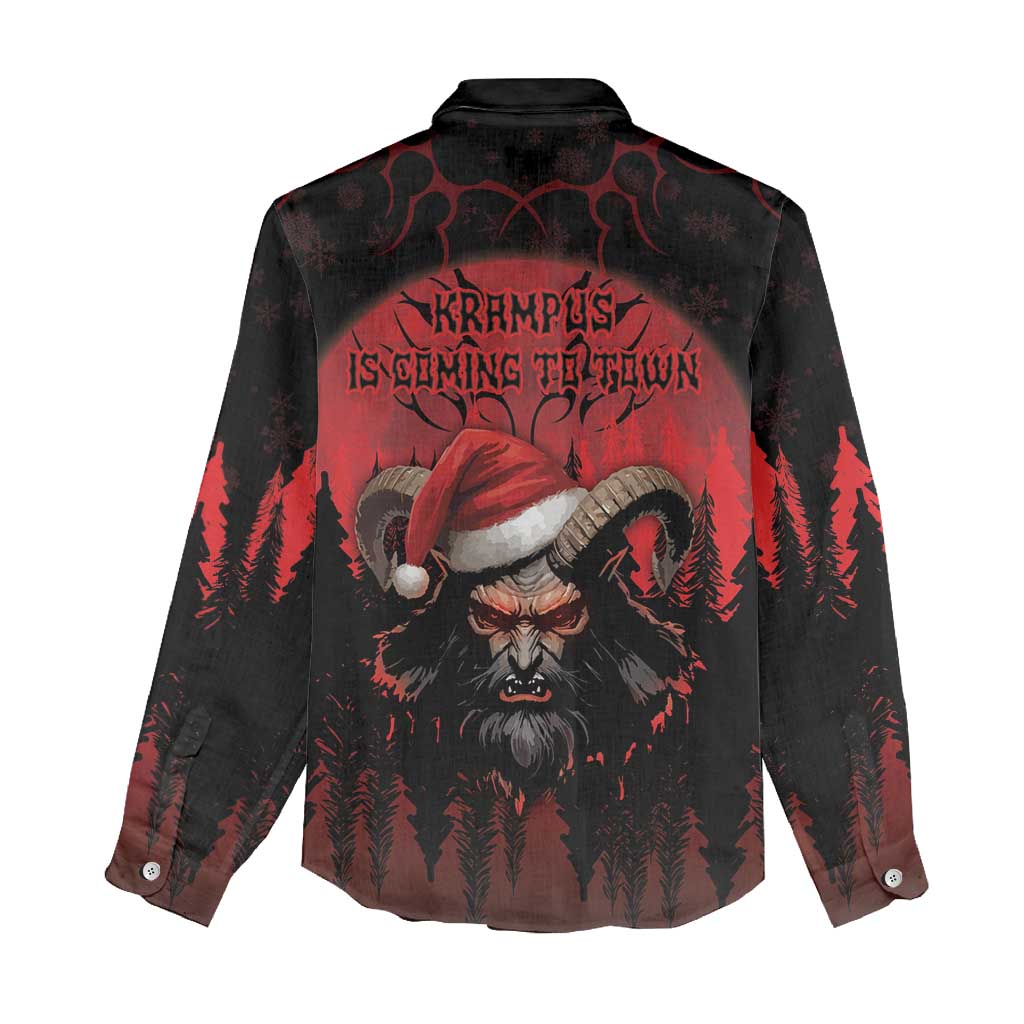Merry Krampus Women Casual Shirt Dark Grunge Christmas - Wonder Print Shop