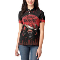 Merry Krampus Women Polo Shirt Dark Grunge Christmas - Wonder Print Shop