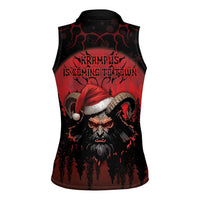 Merry Krampus Women Sleeveless Polo Shirt Dark Grunge Christmas - Wonder Print Shop