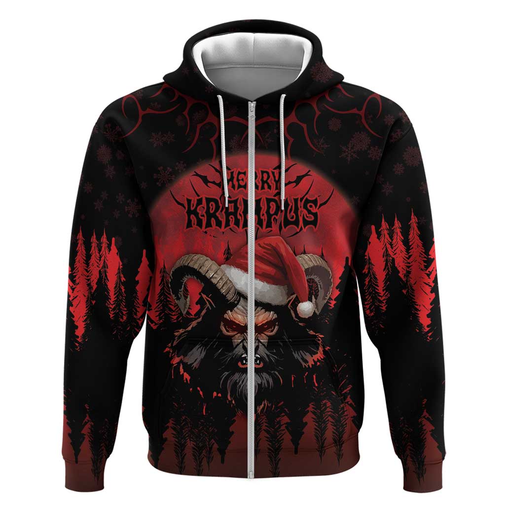 Merry Krampus Zip Hoodie Dark Grunge Christmas - Wonder Print Shop