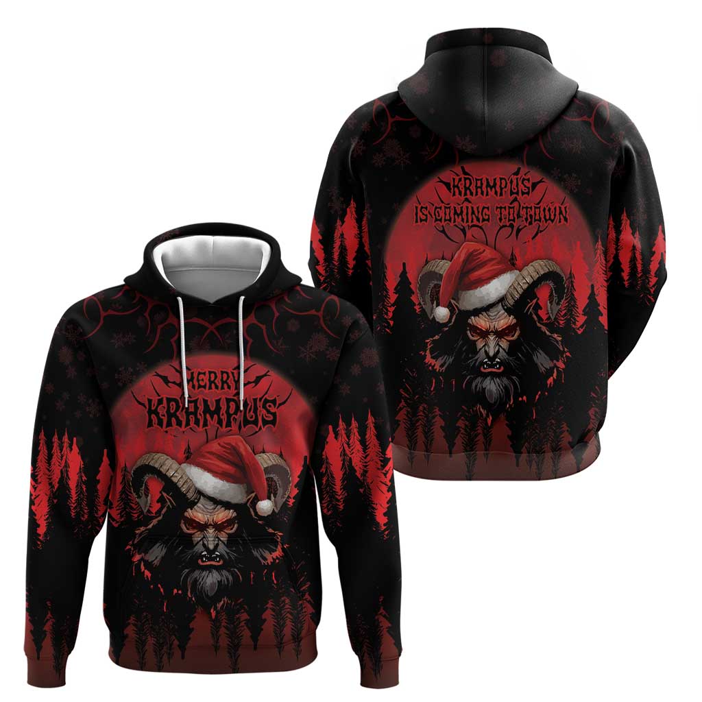 Merry Krampus Zip Hoodie Dark Grunge Christmas - Wonder Print Shop
