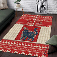 Yule Cat And Yule Lads Area Rug Cute Retro Style - Wonder Print Shop