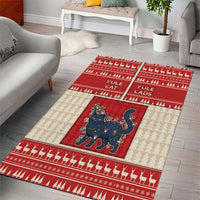Yule Cat And Yule Lads Area Rug Cute Retro Style - Wonder Print Shop