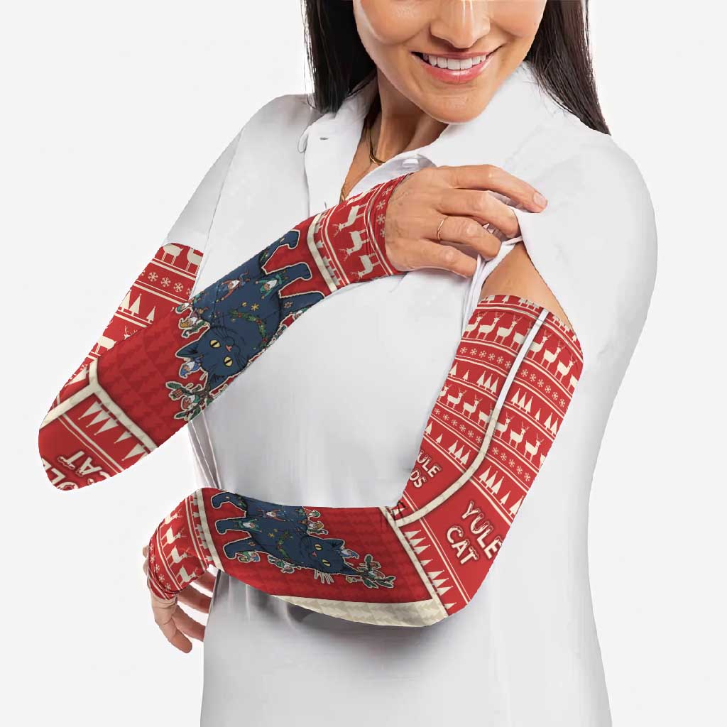 Yule Cat And Yule Lads Arm Sleeves Cute Retro Style - Wonder Print Shop