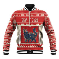 Yule Cat And Yule Lads Baseball Jacket Cute Retro Style - Wonder Print Shop