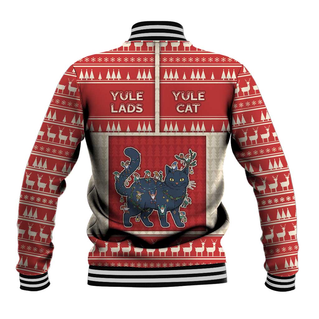 Yule Cat And Yule Lads Baseball Jacket Cute Retro Style - Wonder Print Shop