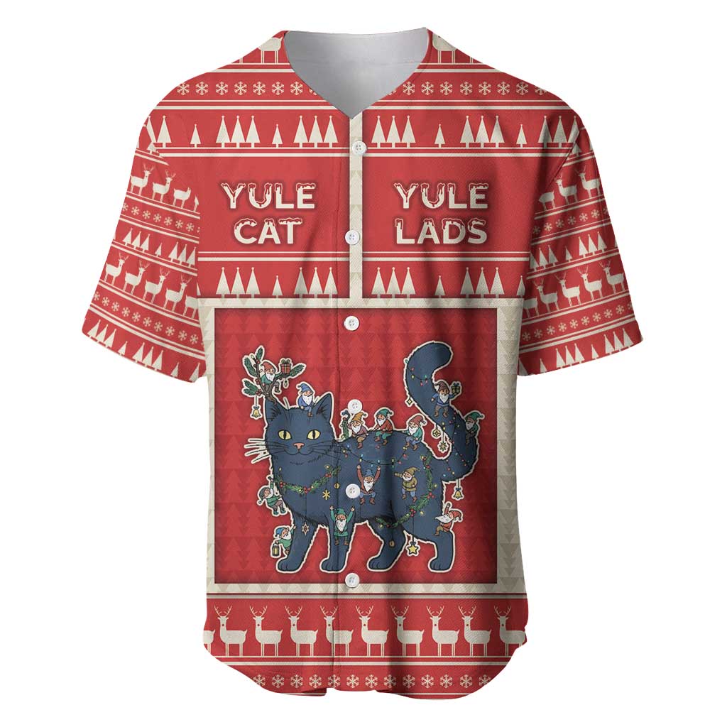 Yule Cat And Yule Lads Baseball Jersey Cute Retro Style - Wonder Print Shop