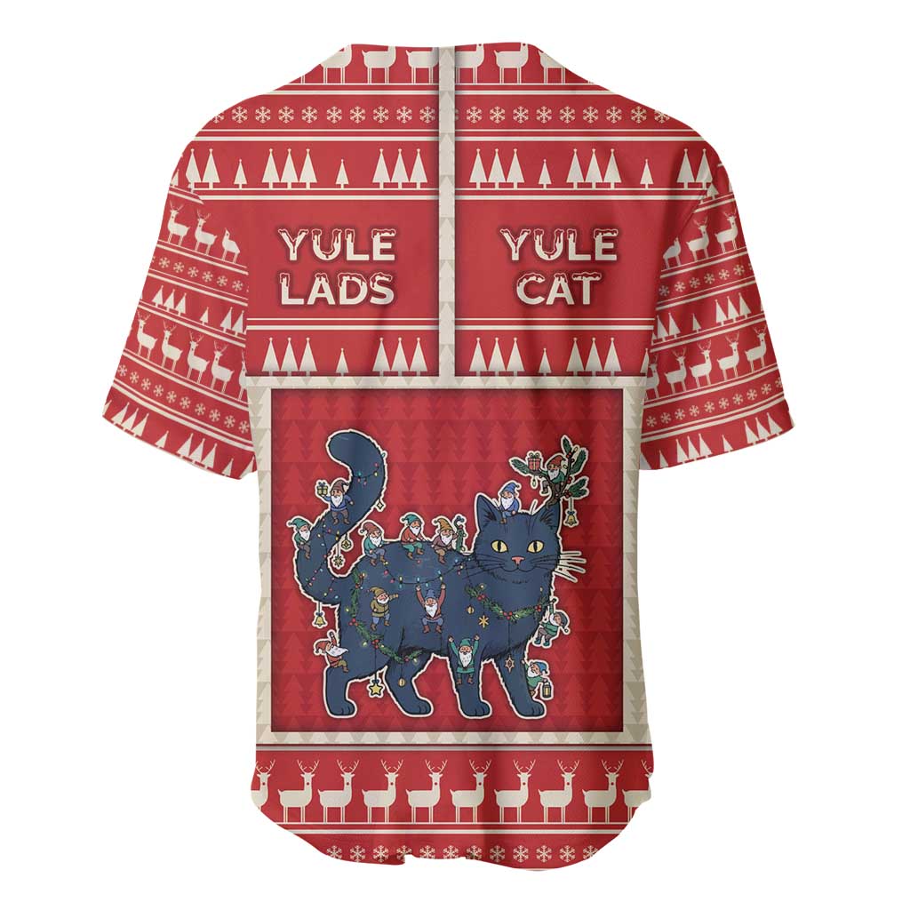 Yule Cat And Yule Lads Baseball Jersey Cute Retro Style - Wonder Print Shop