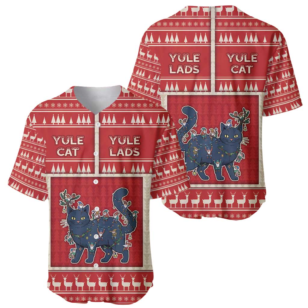 Yule Cat And Yule Lads Baseball Jersey Cute Retro Style - Wonder Print Shop