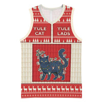 Yule Cat And Yule Lads Basketball Jersey Cute Retro Style - Wonder Print Shop