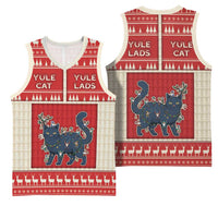 Yule Cat And Yule Lads Basketball Jersey Cute Retro Style - Wonder Print Shop