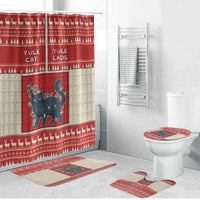 Yule Cat And Yule Lads Bathroom Set Cute Retro Style - Wonder Print Shop