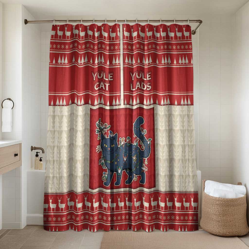 Yule Cat And Yule Lads Bathroom Set Cute Retro Style - Wonder Print Shop