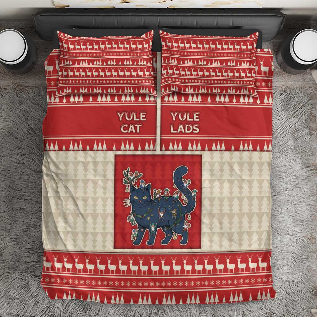 Yule Cat And Yule Lads Bedding Set Cute Retro Style - Wonder Print Shop