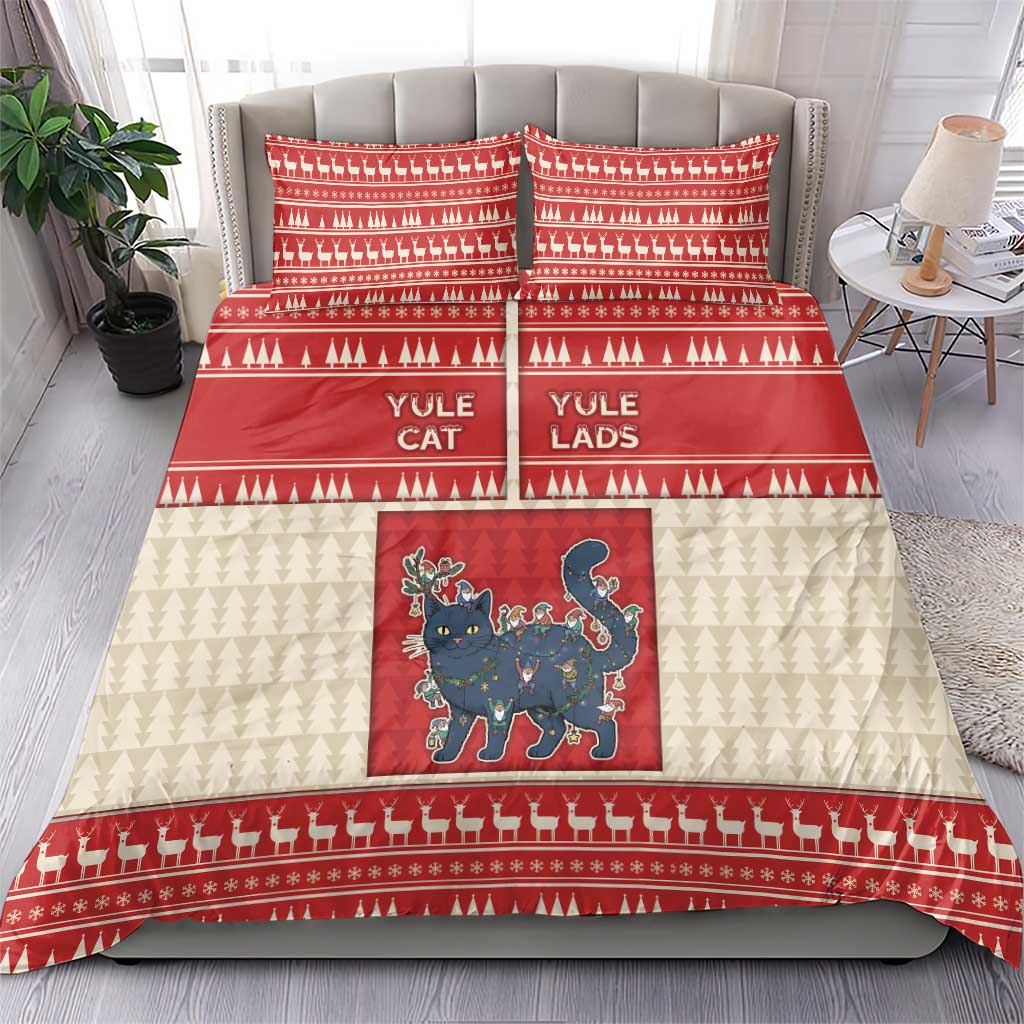 Yule Cat And Yule Lads Bedding Set Cute Retro Style - Wonder Print Shop