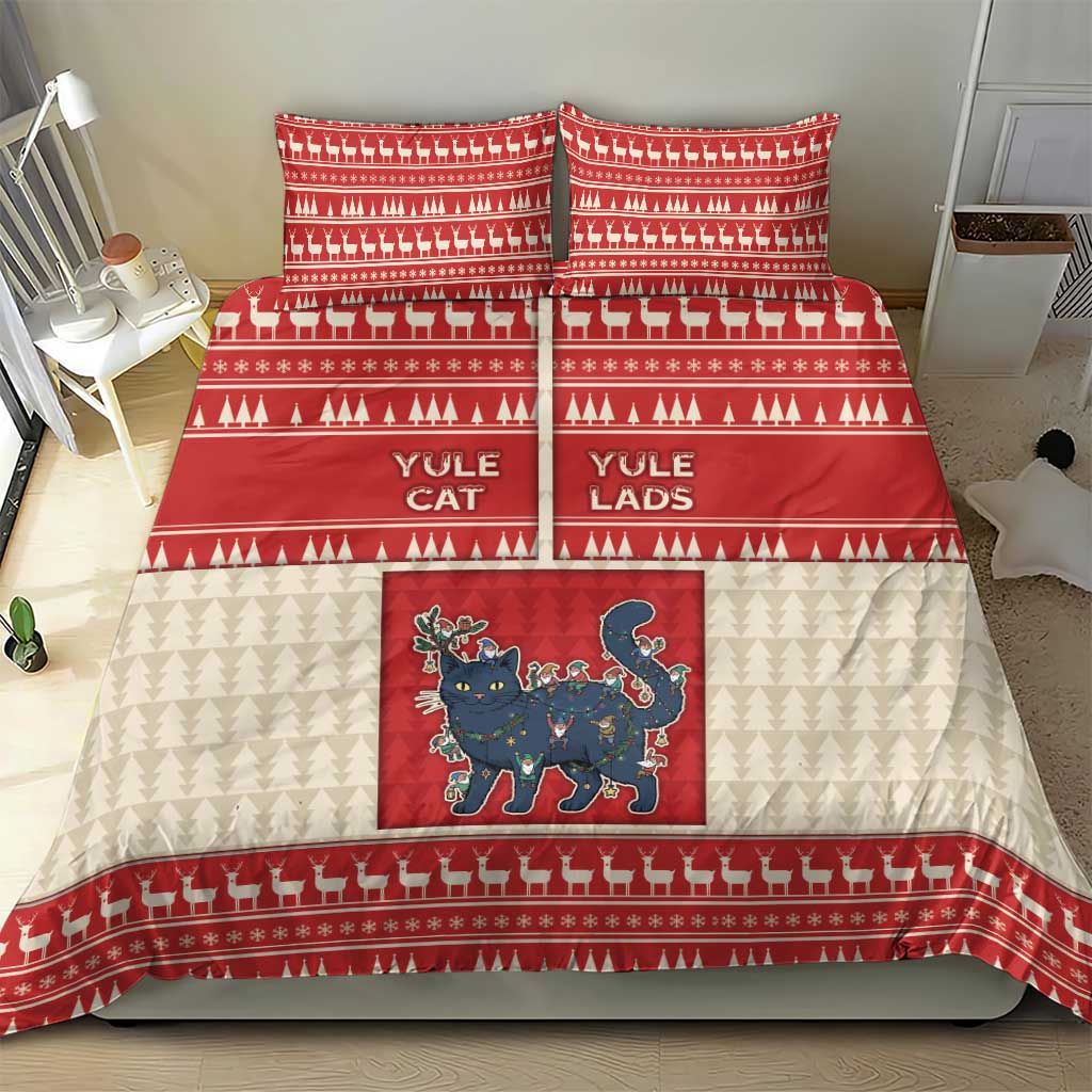 Yule Cat And Yule Lads Bedding Set Cute Retro Style - Wonder Print Shop