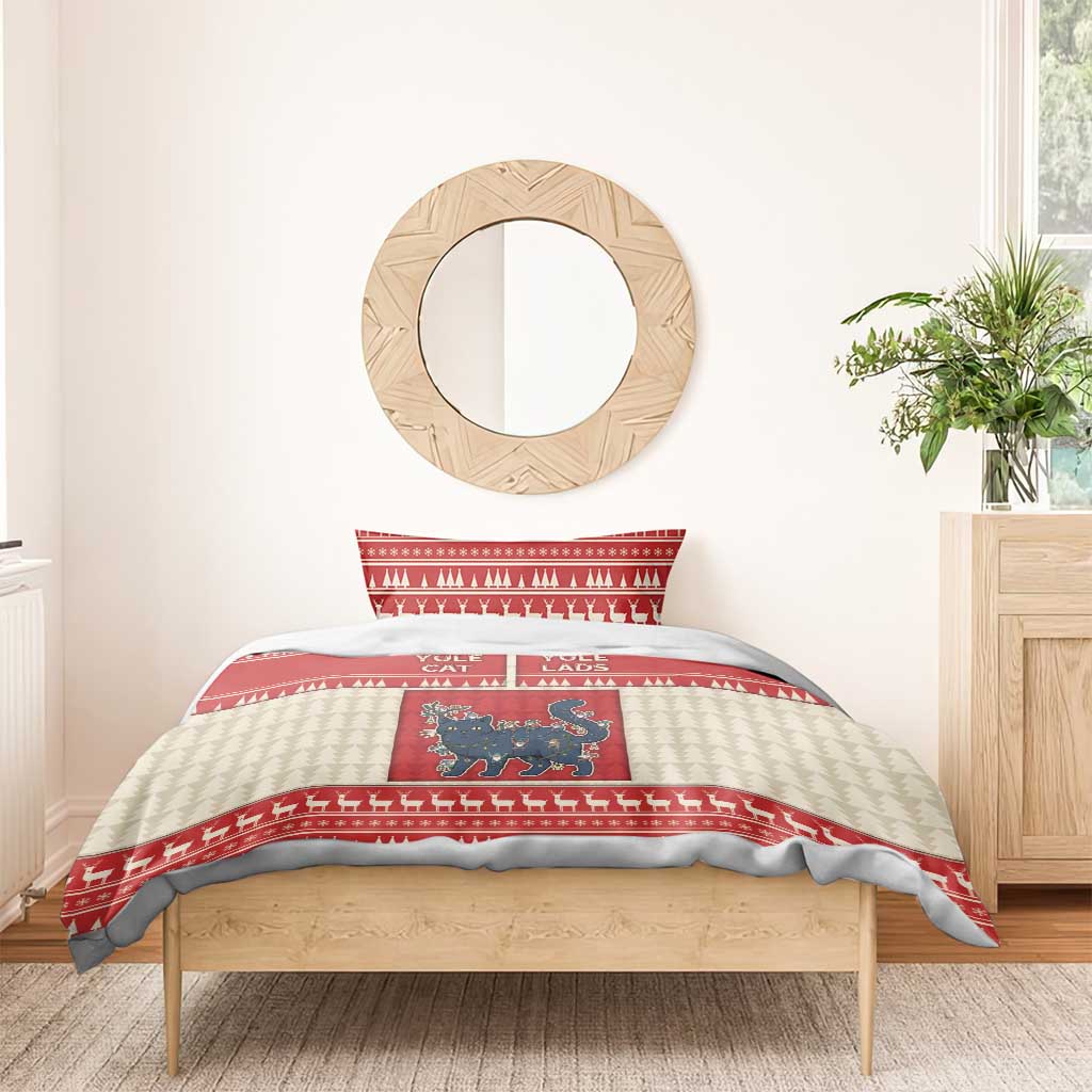 Yule Cat And Yule Lads Bedding Set Cute Retro Style - Wonder Print Shop
