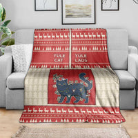 Yule Cat And Yule Lads Blanket Cute Retro Style - Wonder Print Shop