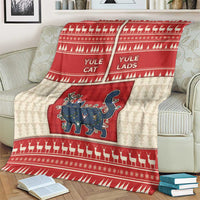 Yule Cat And Yule Lads Blanket Cute Retro Style - Wonder Print Shop