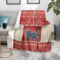 Yule Cat And Yule Lads Blanket Cute Retro Style - Wonder Print Shop