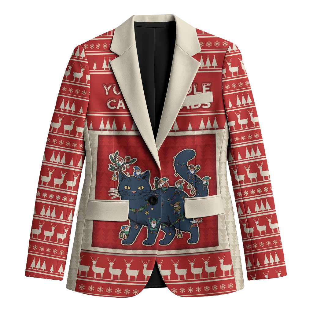 Yule Cat And Yule Lads Blazer Cute Retro Style - Wonder Print Shop