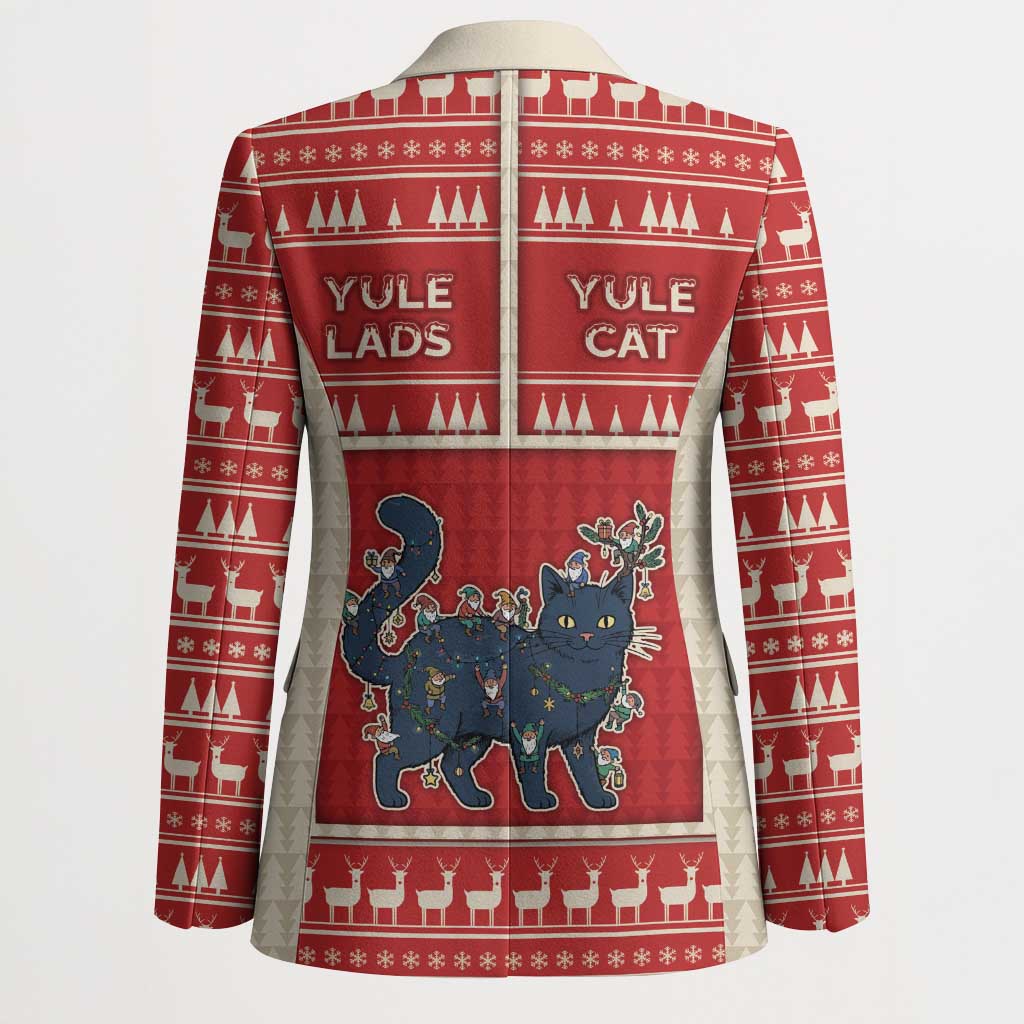 Yule Cat And Yule Lads Blazer Cute Retro Style - Wonder Print Shop