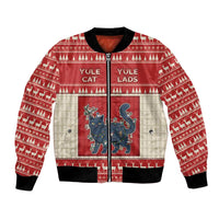 Yule Cat And Yule Lads Bomber Jacket Cute Retro Style - Wonder Print Shop