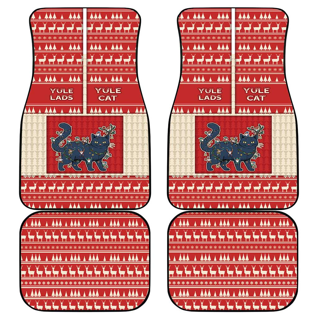 Yule Cat And Yule Lads Car Mats Cute Retro Style - Wonder Print Shop