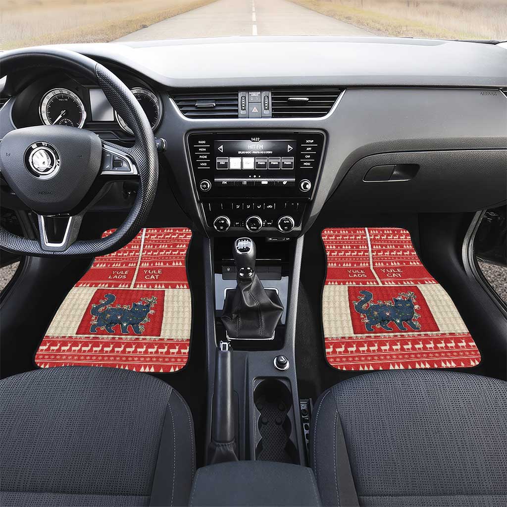 Yule Cat And Yule Lads Car Mats Cute Retro Style - Wonder Print Shop