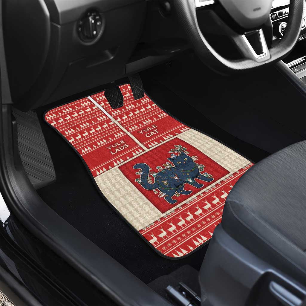Yule Cat And Yule Lads Car Mats Cute Retro Style - Wonder Print Shop