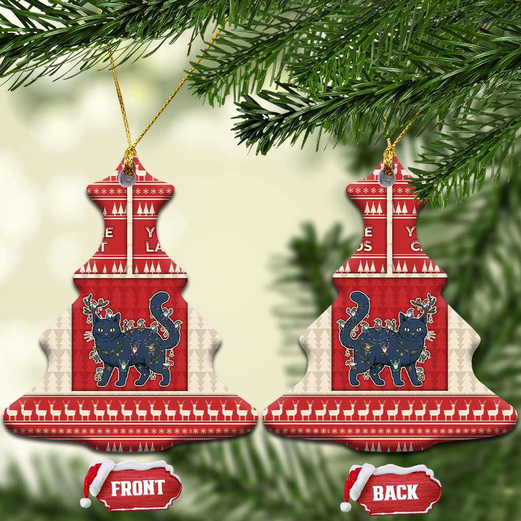 Yule Cat And Yule Lads Ceramic Ornament Cute Retro Style - Wonder Print Shop