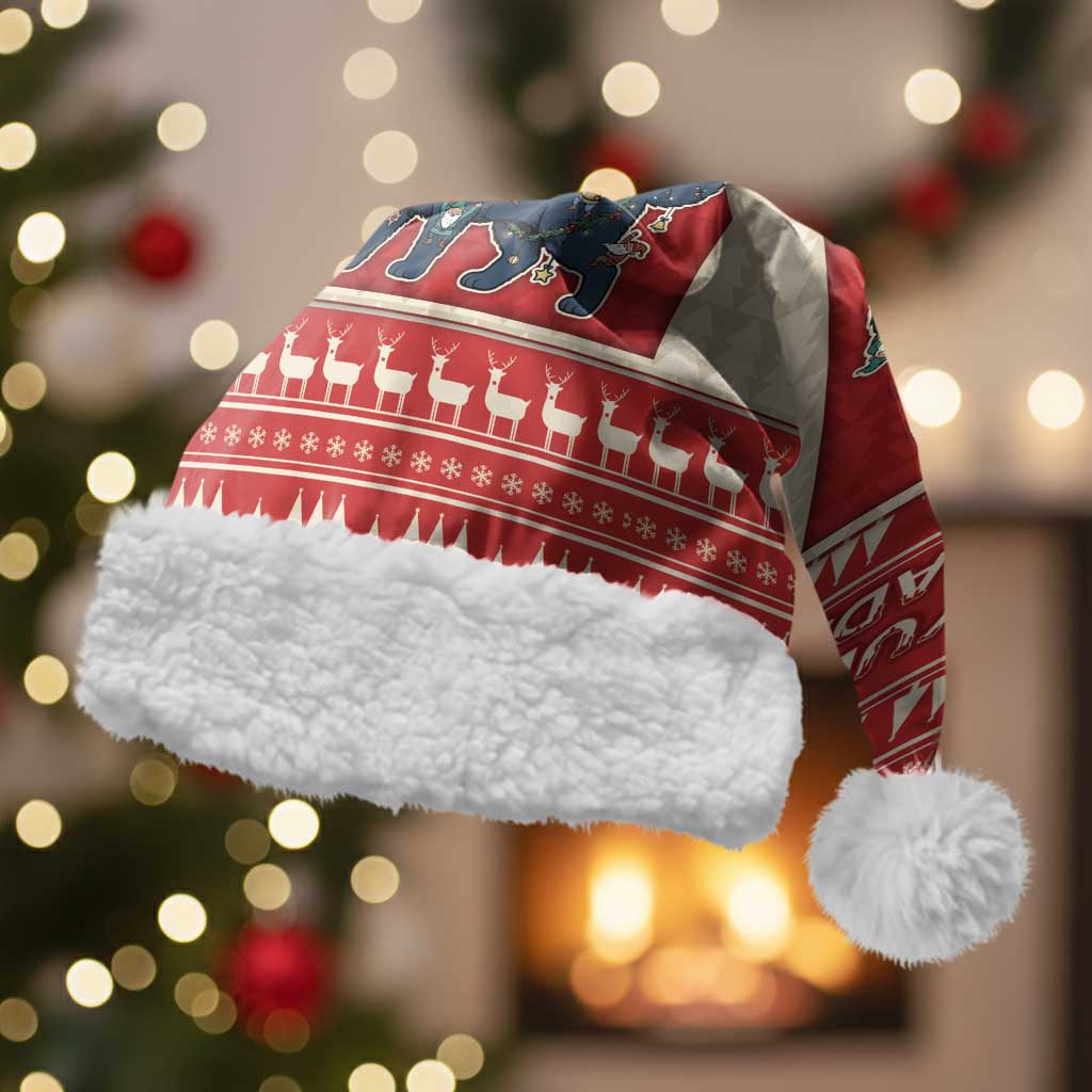 Yule Cat And Yule Lads Christmas Santa Hat Cute Retro Style - Wonder Print Shop