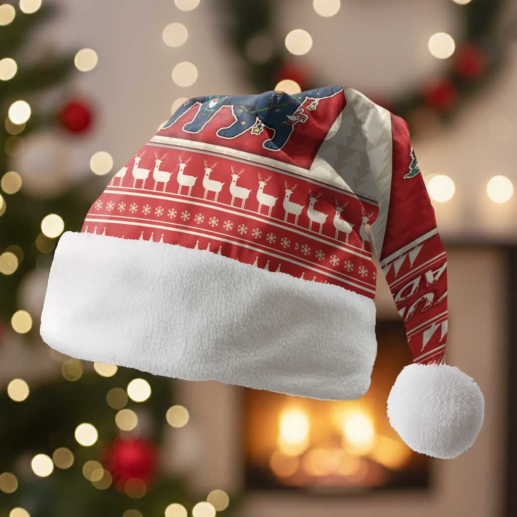 Yule Cat And Yule Lads Christmas Santa Hat Cute Retro Style - Wonder Print Shop