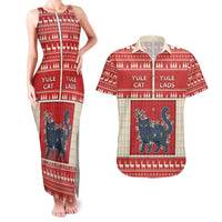 Yule Cat And Yule Lads Couples Matching Tank Maxi Dress and Hawaiian Shirt Cute Retro Style - Wonder Print Shop
