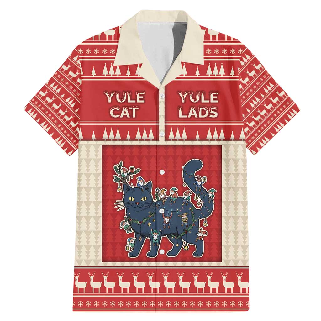 Yule Cat And Yule Lads Family Matching Mermaid Dress and Hawaiian Shirt Cute Retro Style - Wonder Print Shop