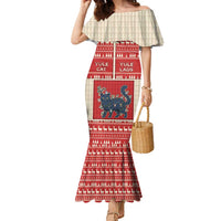 Yule Cat And Yule Lads Family Matching Mermaid Dress and Hawaiian Shirt Cute Retro Style - Wonder Print Shop