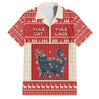 Yule Cat And Yule Lads Family Matching Off The Shoulder Long Sleeve Dress and Hawaiian Shirt Cute Retro Style - Wonder Print Shop