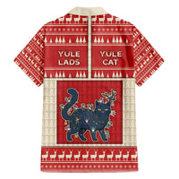 Yule Cat And Yule Lads Family Matching Off The Shoulder Long Sleeve Dress and Hawaiian Shirt Cute Retro Style - Wonder Print Shop