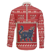 Yule Cat And Yule Lads Family Matching Off The Shoulder Long Sleeve Dress and Hawaiian Shirt Cute Retro Style - Wonder Print Shop
