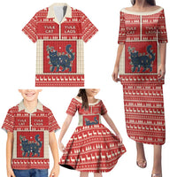 Yule Cat And Yule Lads Family Matching Puletasi and Hawaiian Shirt Cute Retro Style - Wonder Print Shop
