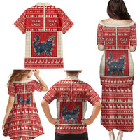 Yule Cat And Yule Lads Family Matching Puletasi and Hawaiian Shirt Cute Retro Style - Wonder Print Shop