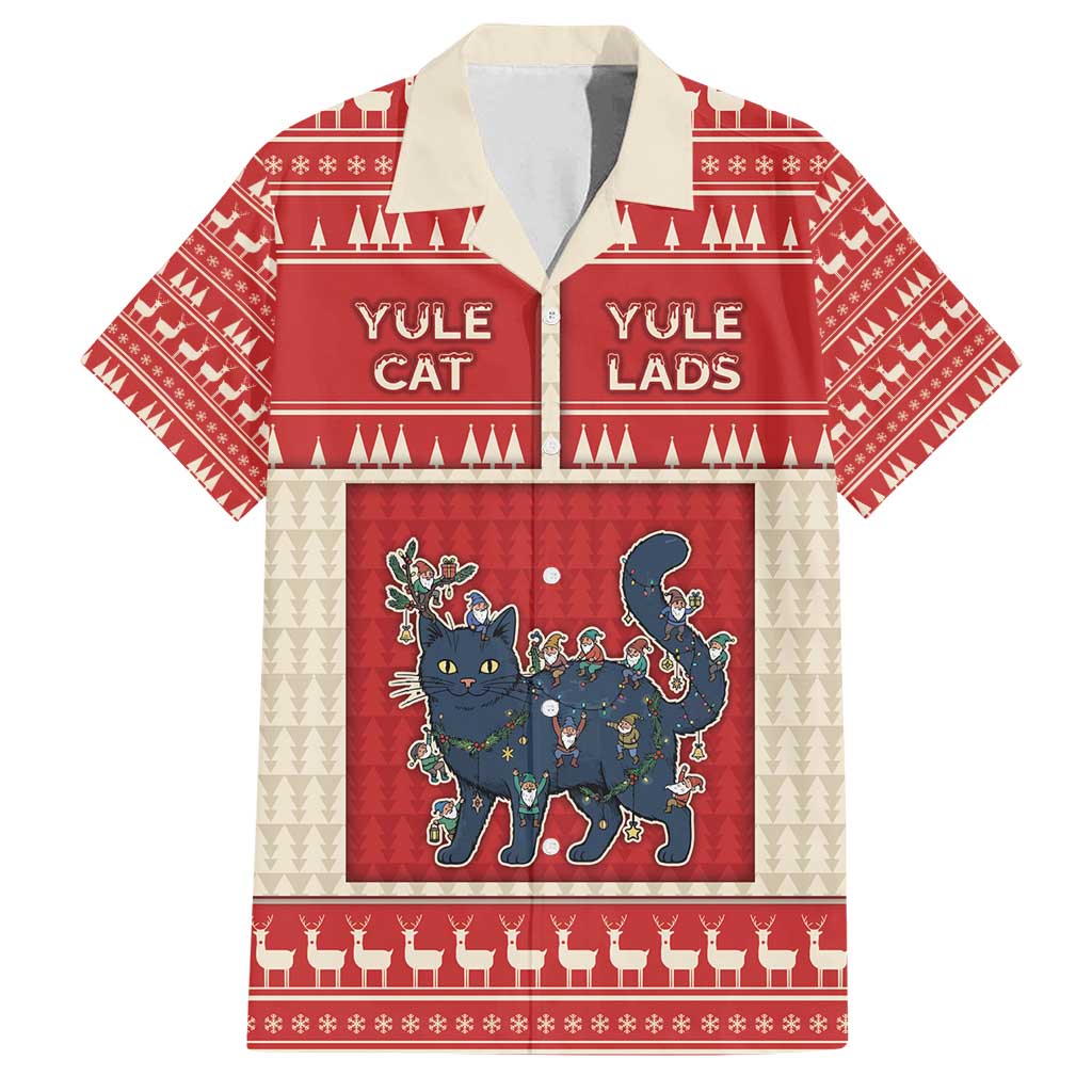 Yule Cat And Yule Lads Family Matching Puletasi and Hawaiian Shirt Cute Retro Style - Wonder Print Shop